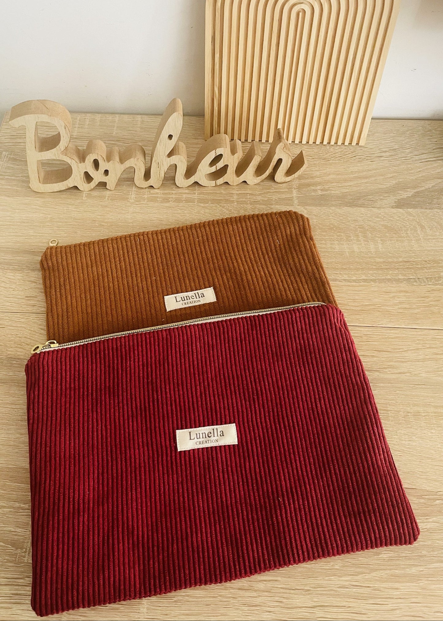 Trousse plate velours cotelé