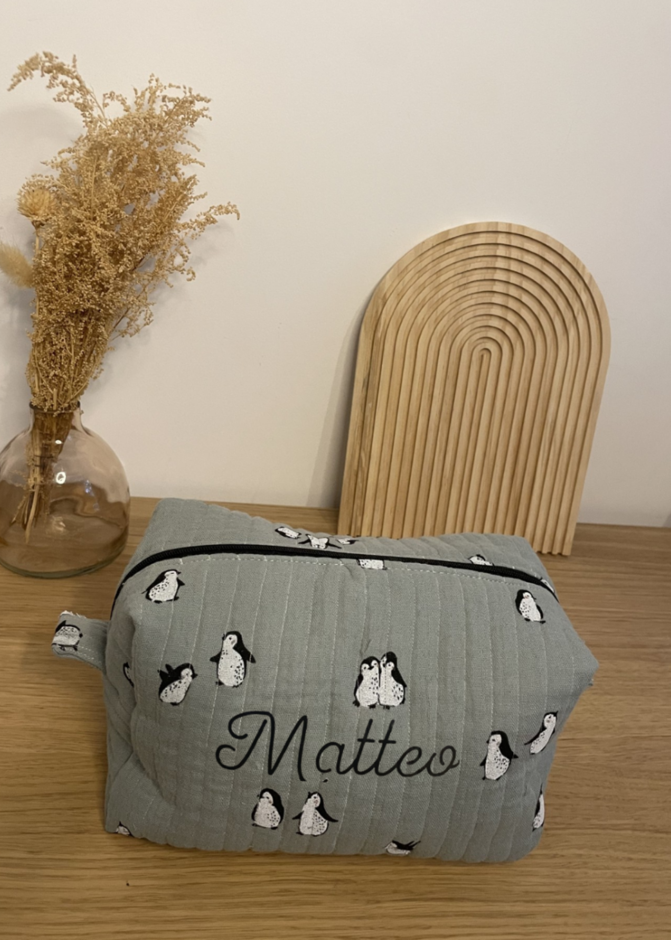 Trousse de toilette matelassée