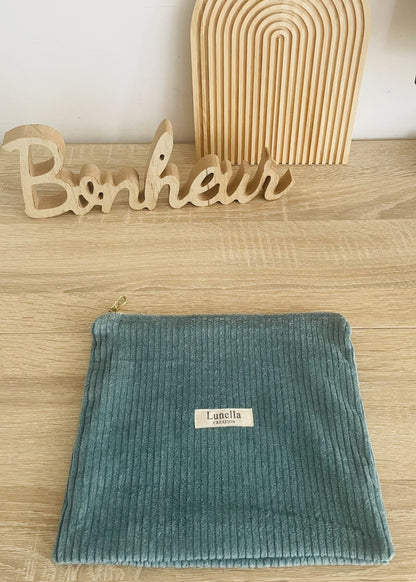 Trousse plate velours cotelé